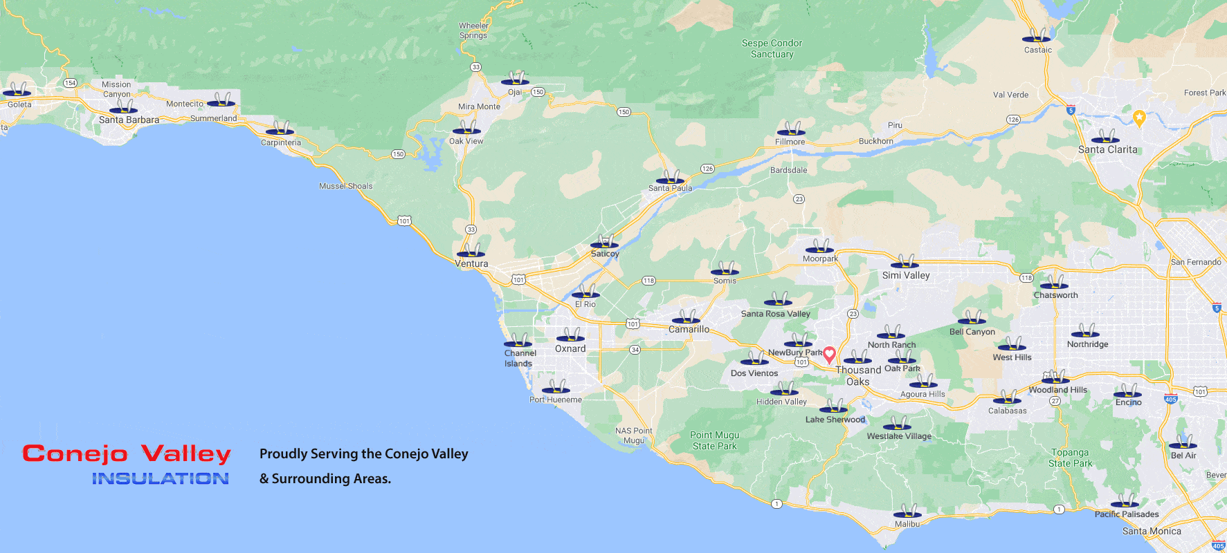 Conejo Valley Insulation Service Areas